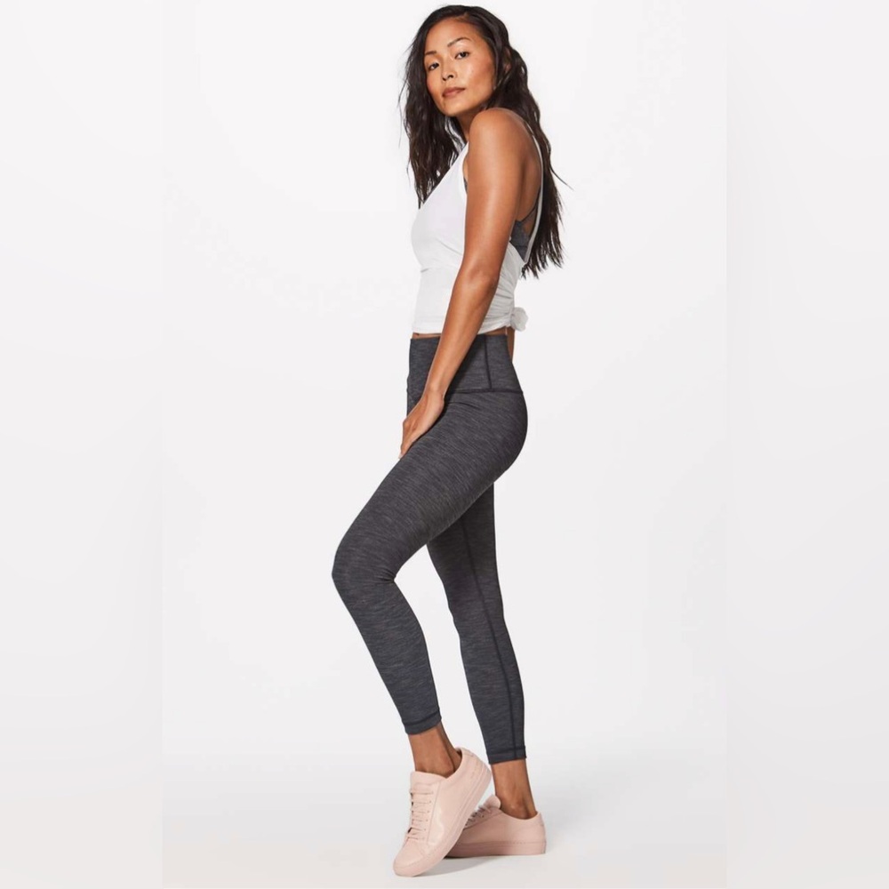 Lululemon Wunder Under Hi-Rise 7/8 Tight in Heathered Black